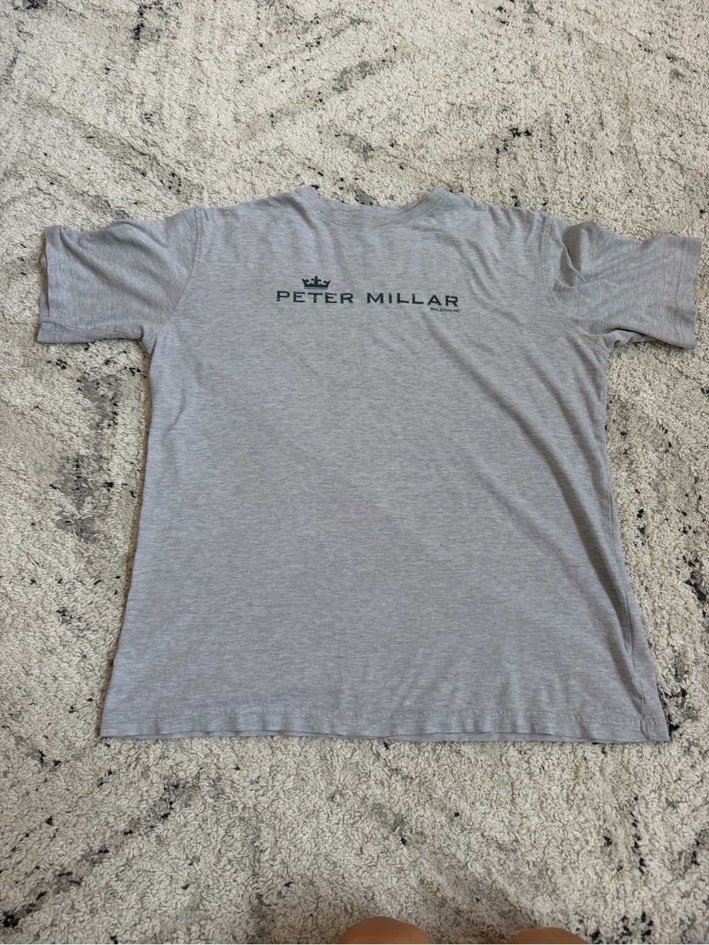 Peter Millar Light Gray Short-Sleeve Logo Tee